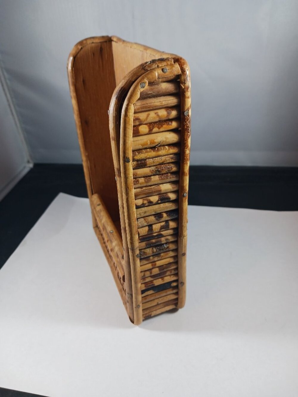 Vintage Rattan Note Pad Holder - Picture 2 of 8